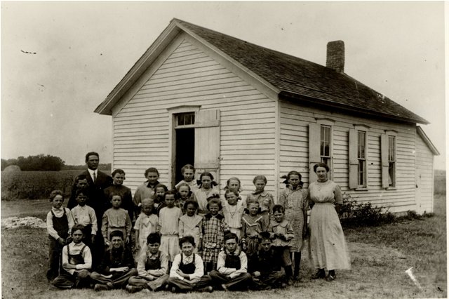 Wilber Republican 01 (27), class outside school