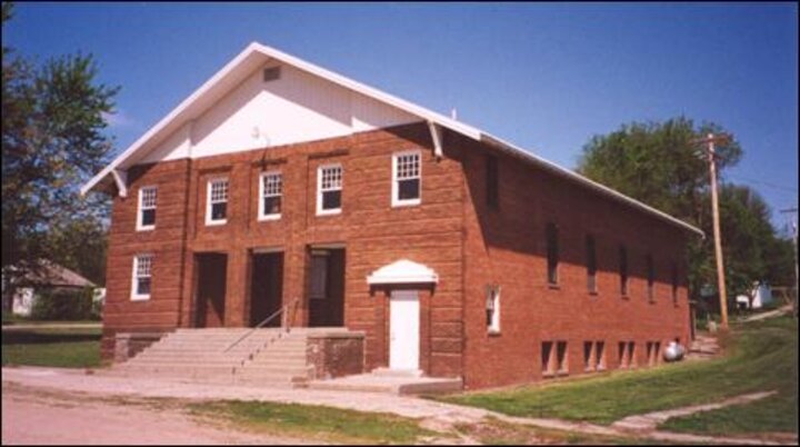 The recently renovated community hall in Abie